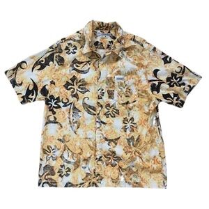 RUSTY Casual Short Sleeve Button Down Shirt Yellow Men’s Size M.